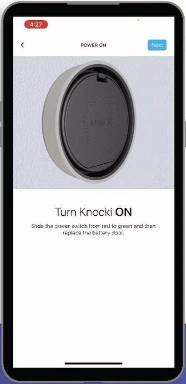 Video step: turn Knocki on