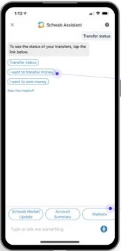 Transfer status answer with inline links