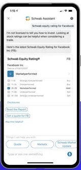 Equity ratings answer in the Schwab Assistant